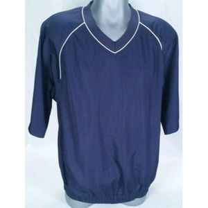 Footjoy Mens Jacket Golf Med M Blue Short Sleeve Pullover Wind Breaker Shirt FJ